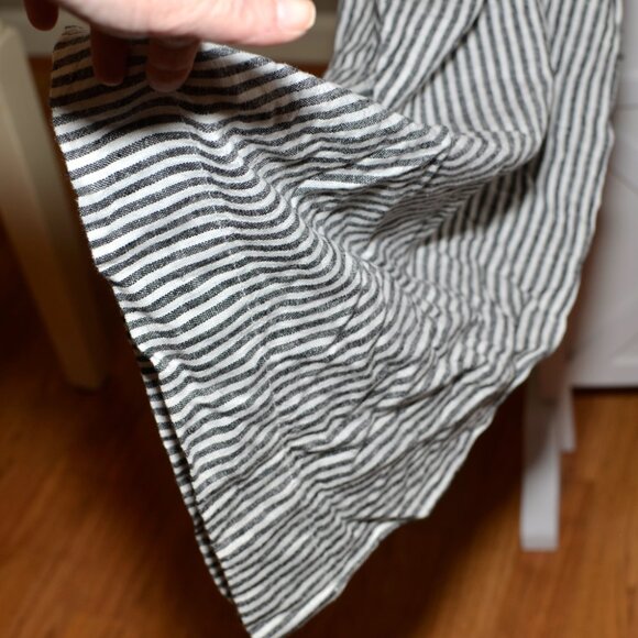 Plus Size 22/24 Cato Wide Leg Black & White Stripe Linen Stretch Waist Pants - Picture 7 of 12